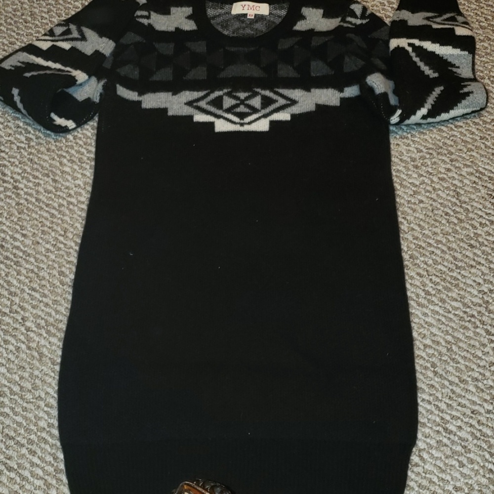 YMC BLACK sweater dress NWOT size XS